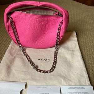 By Far Baby Cush Flat Leather Top Handle Bag - Pink